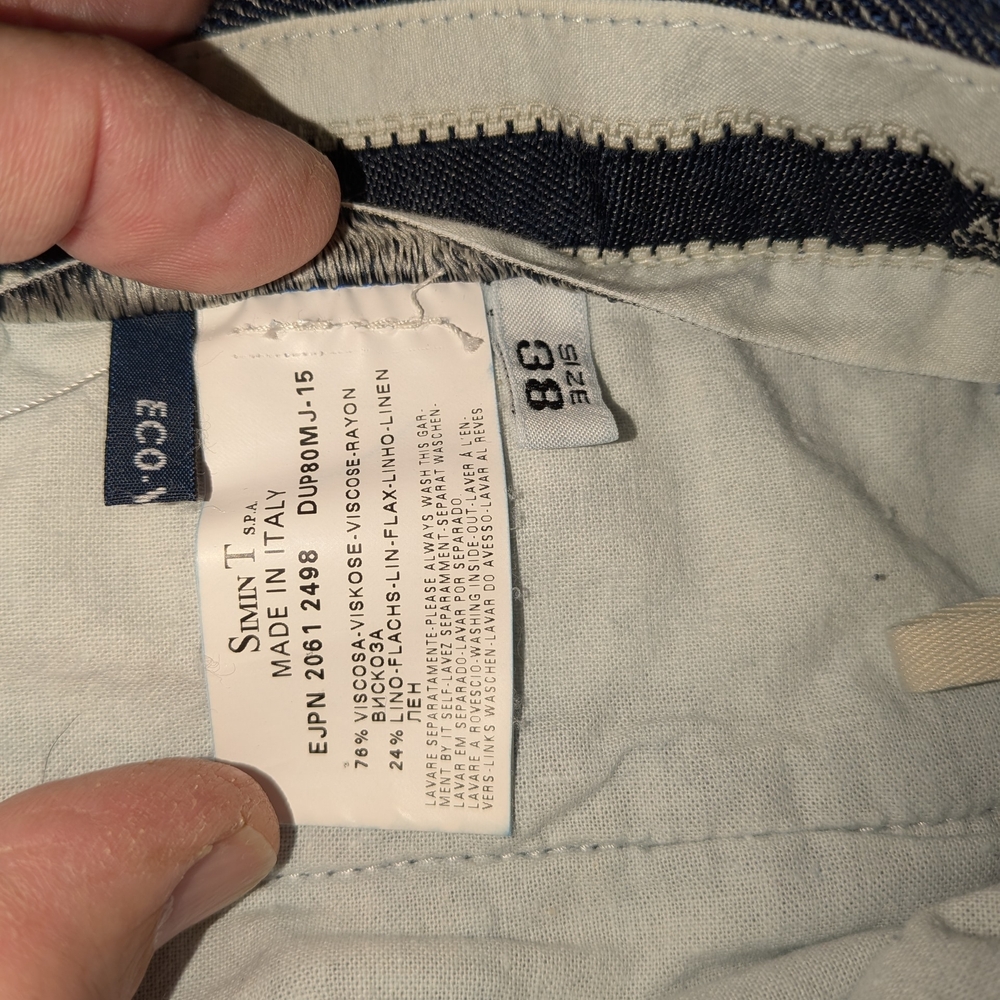 Giorgio Armani Men's Navy Striped Casual Dress Pants - Picture 8 of 14